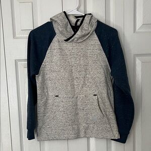 Gray and Blue Hooded Sweatshirt